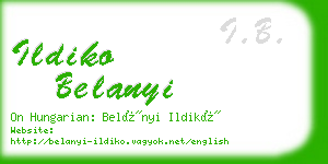 ildiko belanyi business card